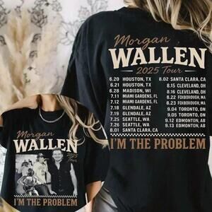 Morgan Wallen Shirt The Problem Tour Shirt Country Music Concert Tee 2 Sided